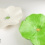 Lime Green and White Speckle Ceramic Poppy Wall Art