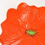 Bright Orange Ceramic Poppy Wall Art