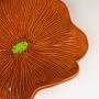 Caramel Brown Ceramic Poppy Wall Art