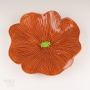 Caramel Brown Ceramic Poppy Wall Art