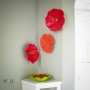 Red Poppy Ceramic Wall Art Trio