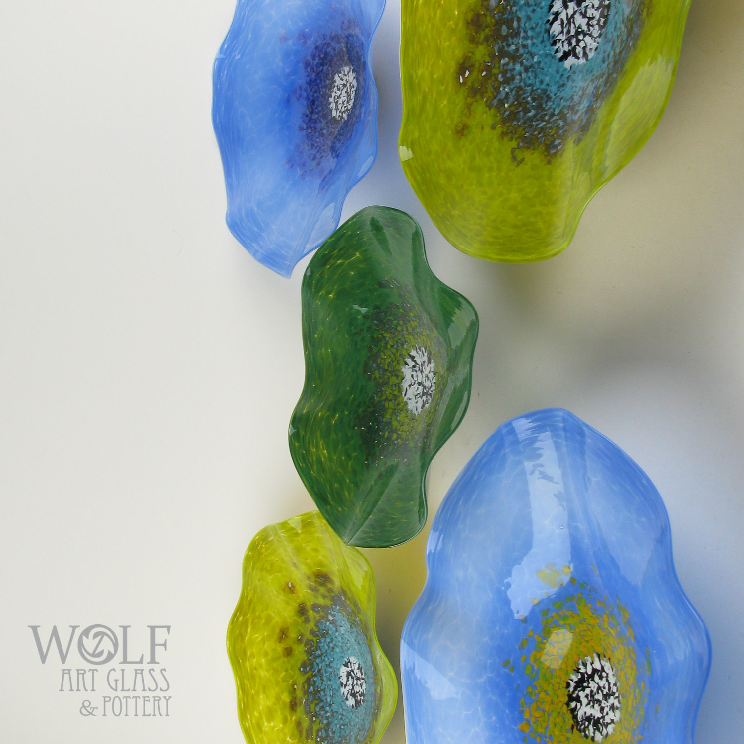 Blown Glass Wall Art Sculptures Flowers And Rondels At