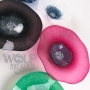 Denim, Medium Grey, White with Denim, Fuchsia Pink, Jade Green Glass Wall Art
