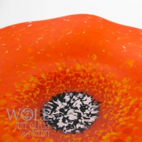 Bright Orange Poppy Flower Glass Wall Art